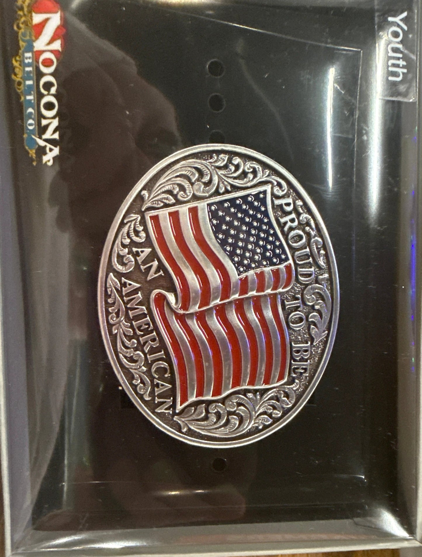 Youth Proud to Be an American Belt Buckle for Kids Durable Kid Friendly Accessory for Belts by Wild West Outfitters