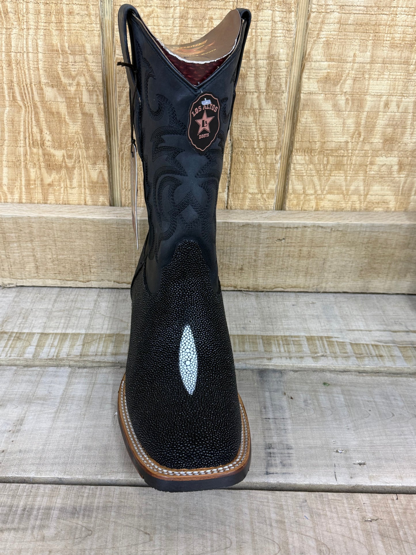 Exotic Los Altos Single Stone Black Stingray Men’s Cowboy Boots