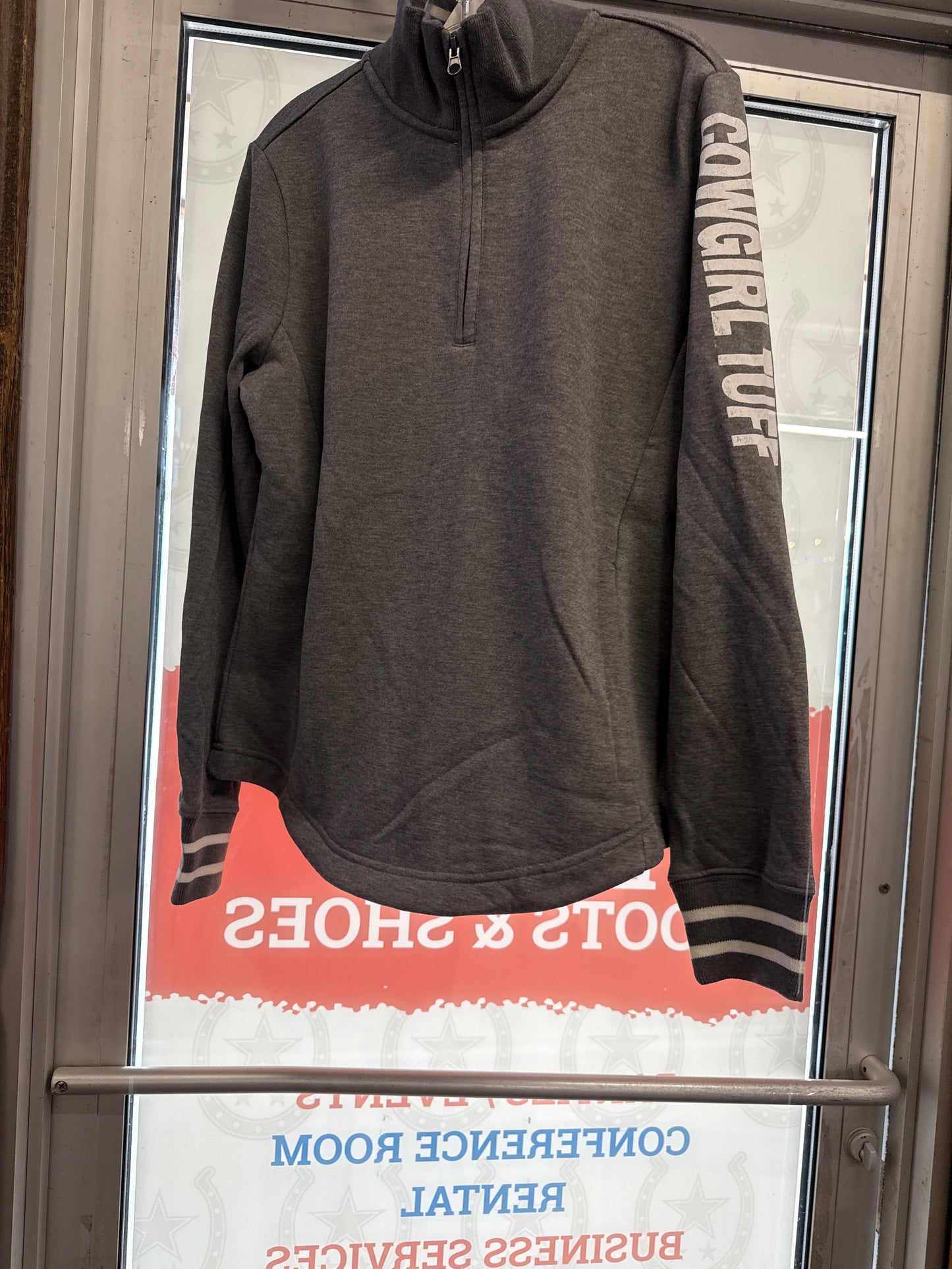 Cowgirl Tuff Quarter Zip Sweatshirt