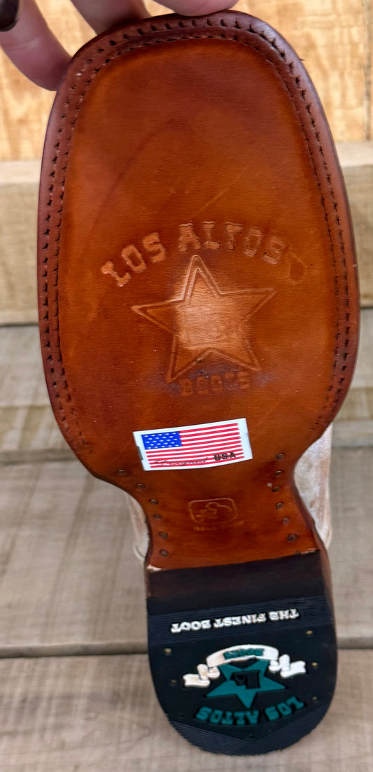 Los Altos Honey with Walnut Shaft Wide Square Toe Cowgirls Boot