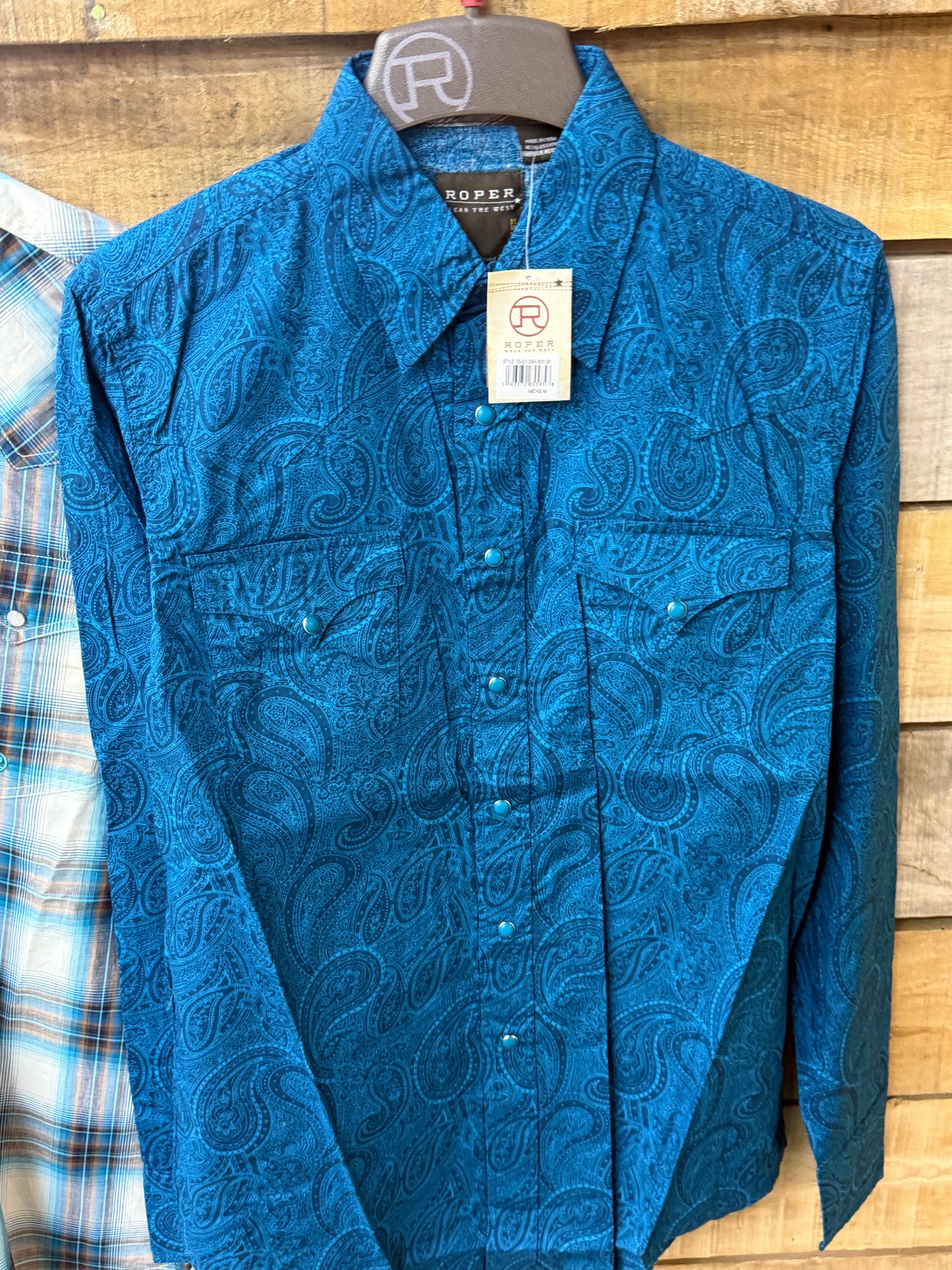 Roper Performance Allover Paisley Pearl Snap Shirts