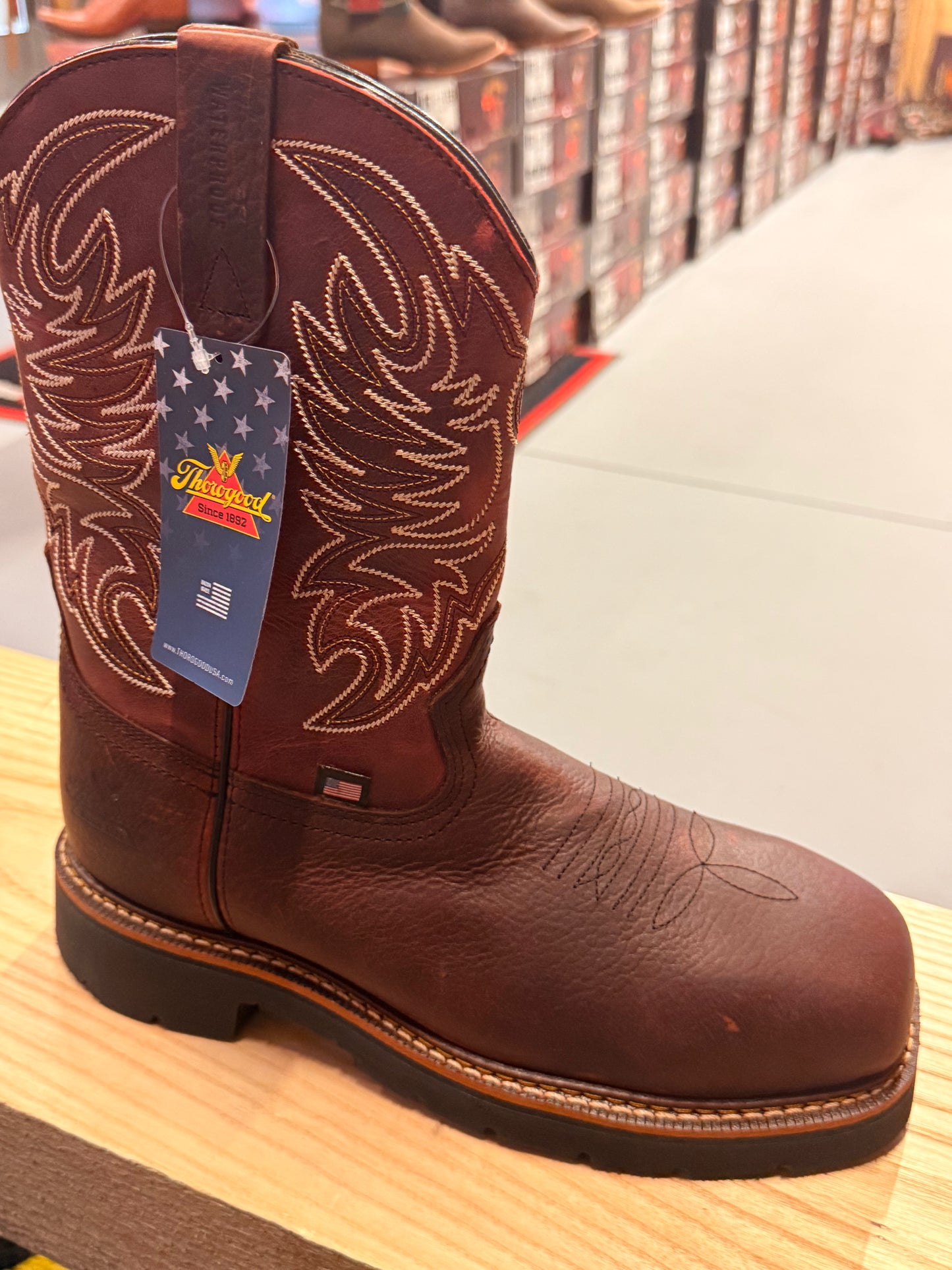 Thorogood 11” Chili/Crimson Work Series Composite Toe Slip On Work Boot