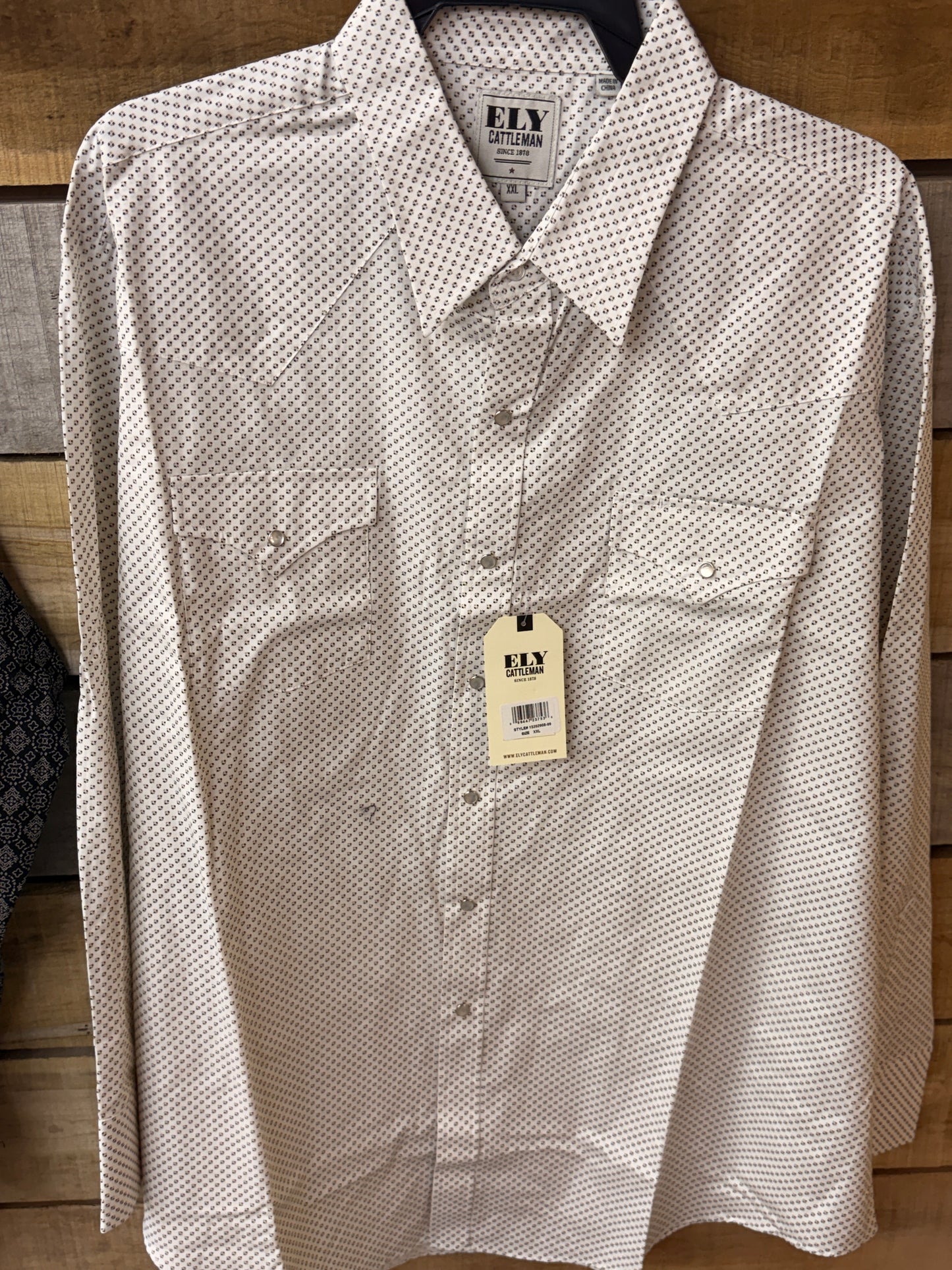 New Ely Patterned Pearl Snap Long Sleeve Shirts