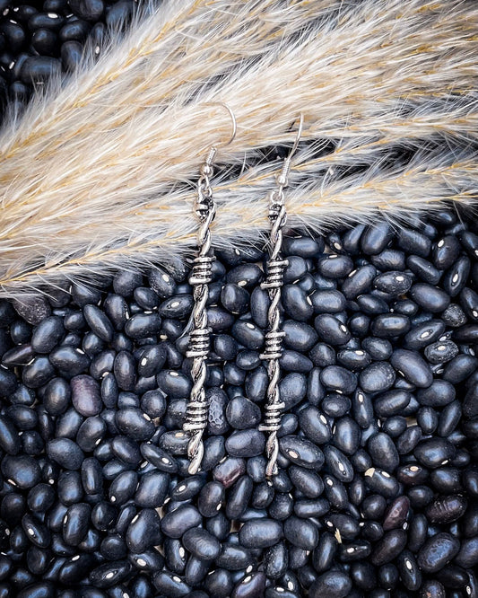 Wire Dangle Fashion Earrings - Silver