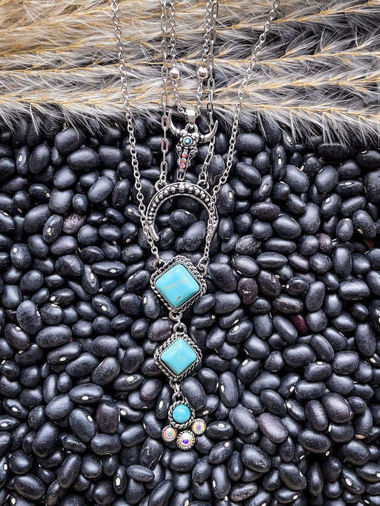Kaylee Layered  Fashion Necklace - Silver