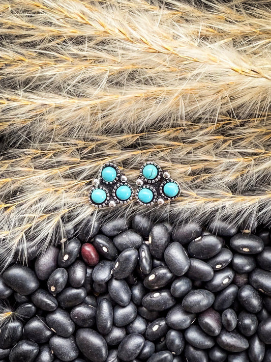 Claire  Fashion Stud Earring - Turquoise