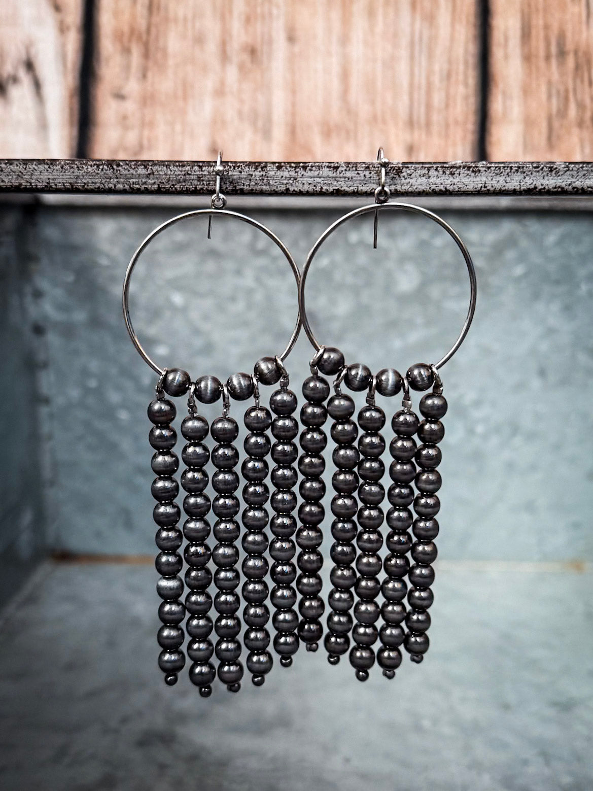 Patsy Navajo Style Dangle Fashion Earrings - Silver