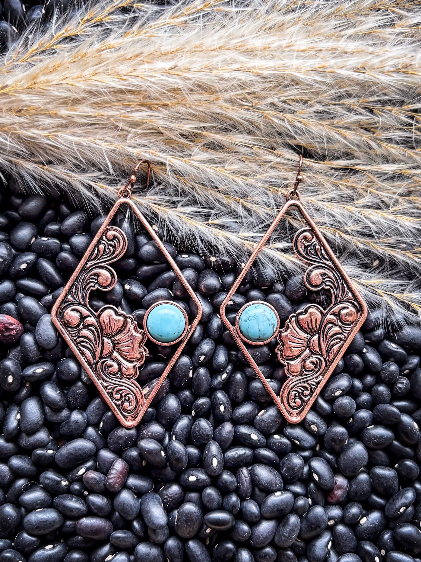 Magnolia Dangle Fashion Earrings - Copper