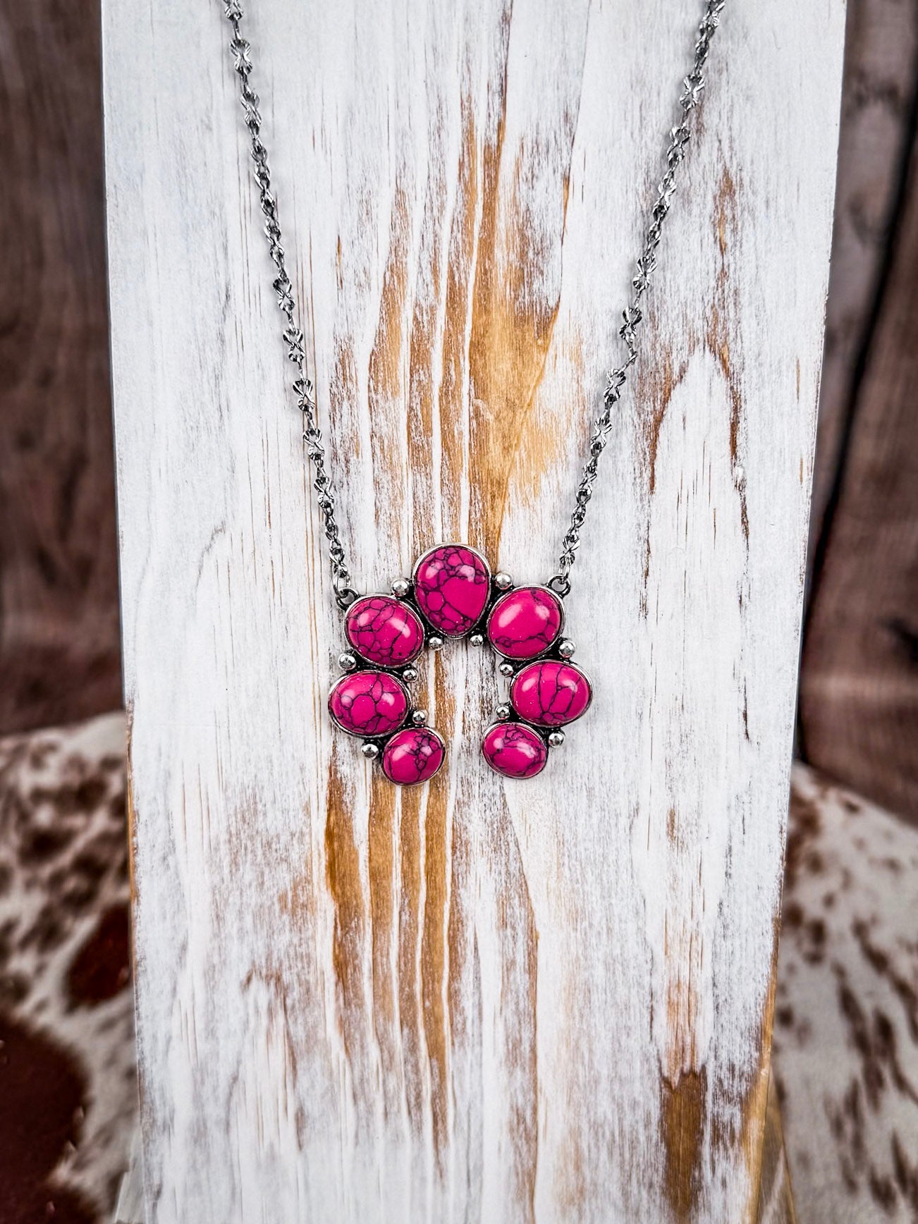 Pink Squash Blossom Chain Fashion Necklace