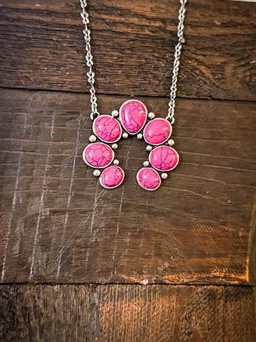 Pink Squash Blossom Chain Fashion Necklace