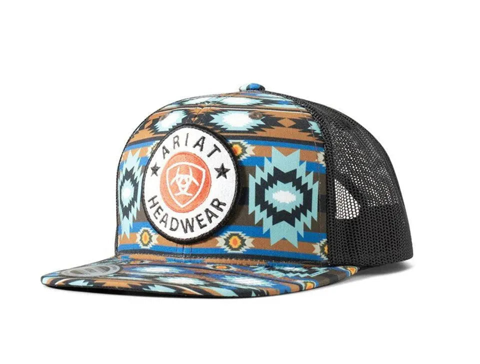 ARIAT Southwest Round Patch (Black/Multi) - Trucker Cap