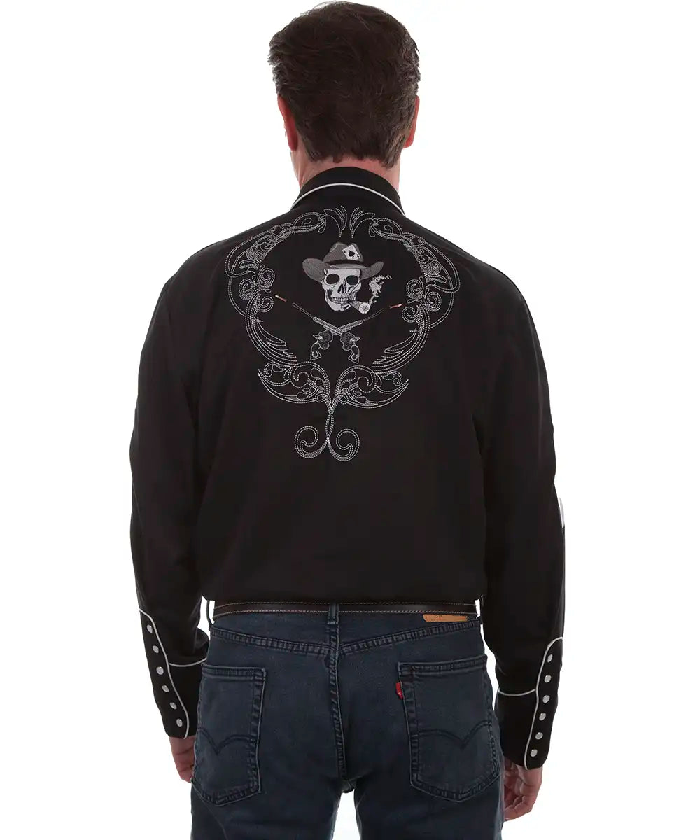 Scully Dead Man's Hand - Embroidered Men's Western Shirt