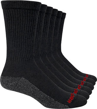 Rocky Socks Black 6 Pack Mens Crew Socks Comfortable Durable Everyday Wear For Work And Home by Wild West Outfitters