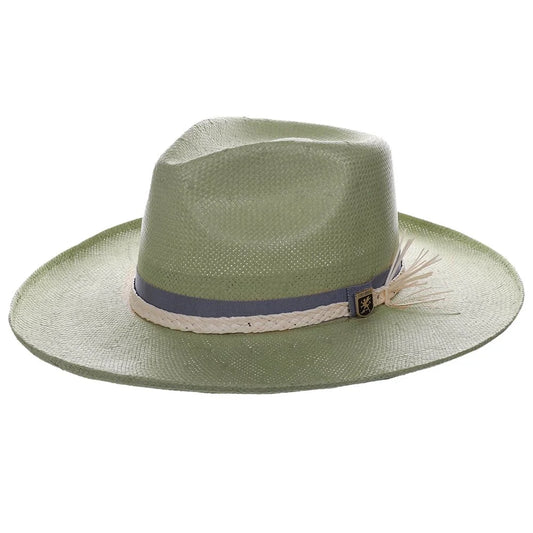 Stacy Adams NY - Handwoven Toyo Straw Wide Brim Fedora Hat