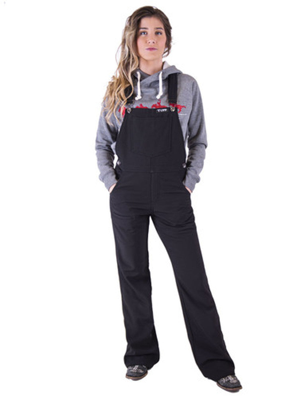Work Hard Play Hard Bib Overalls Black