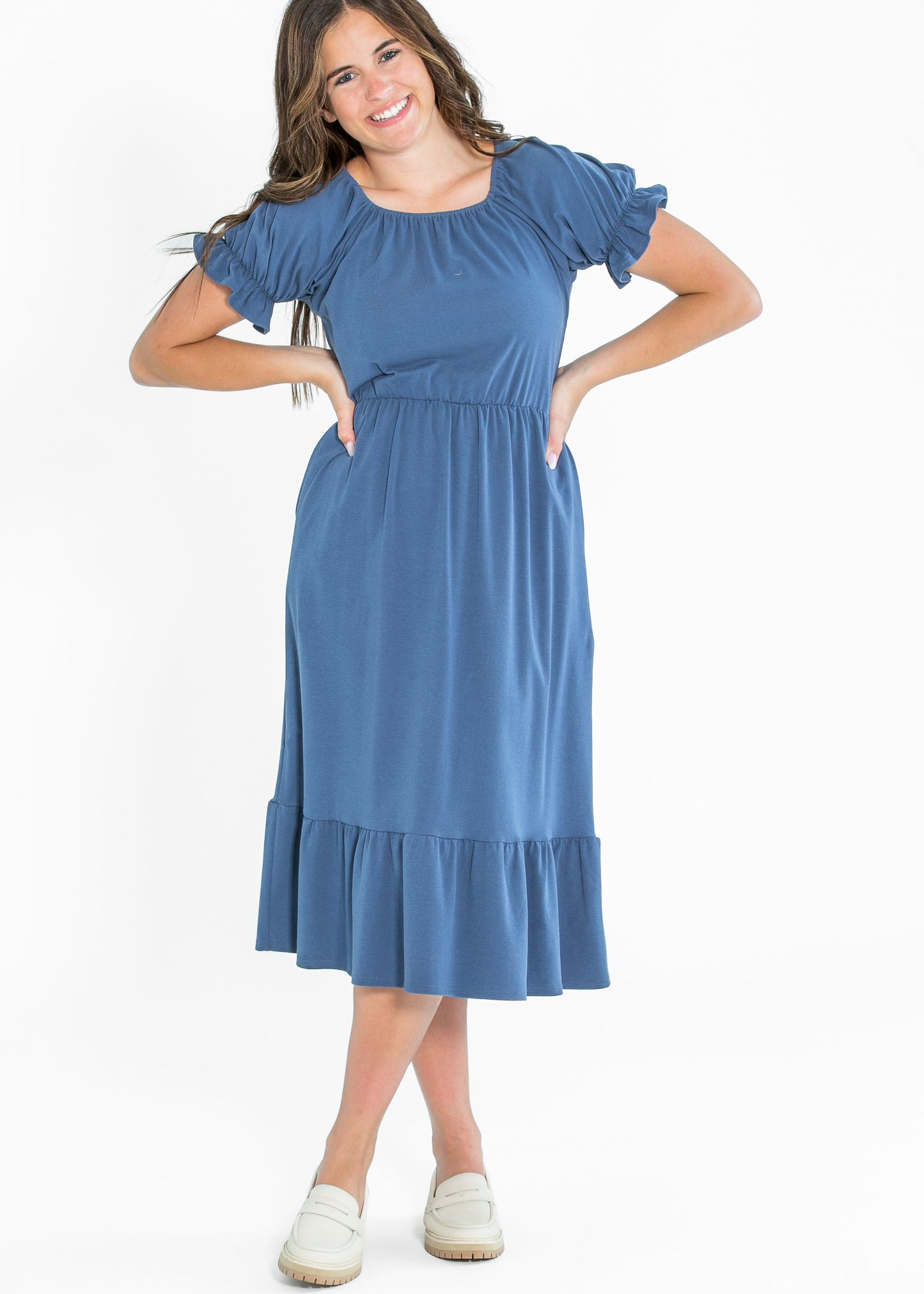 Amy Puff Sleeve Midi Dress