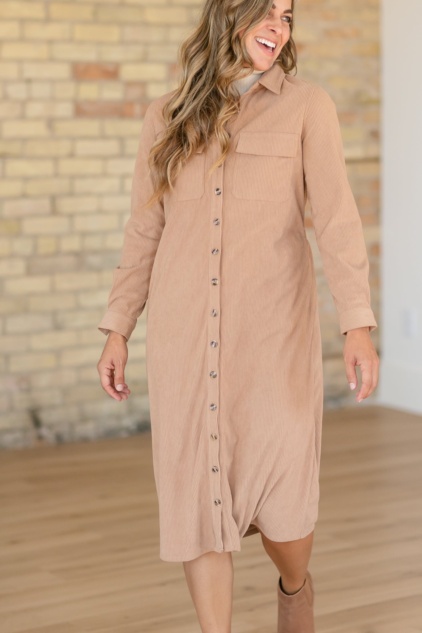 Anika Corduroy Shirt Dress - FINAL SALE