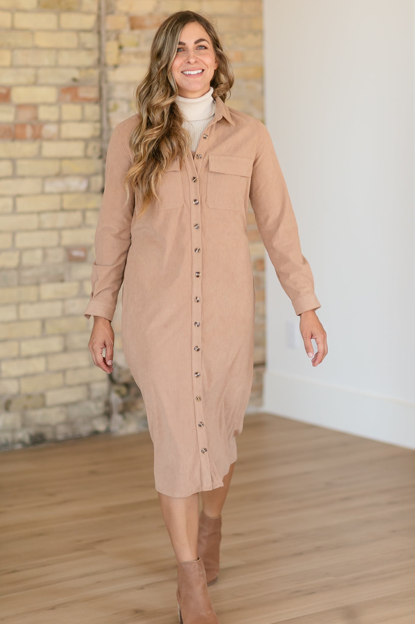 Anika Corduroy Shirt Dress - FINAL SALE