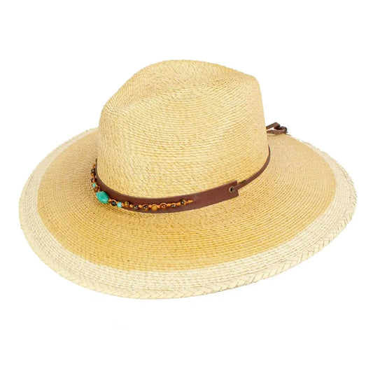 Peter Grimm Banks - Wide Brim Mexican Palm Straw Fedora Hat