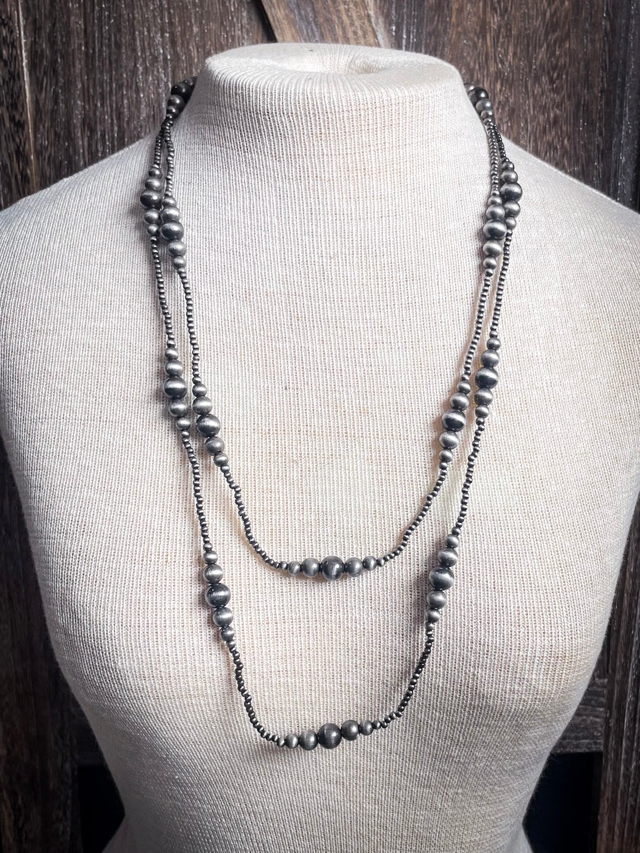 Bunk Navajo Style Pearl Layer Fashion Necklace