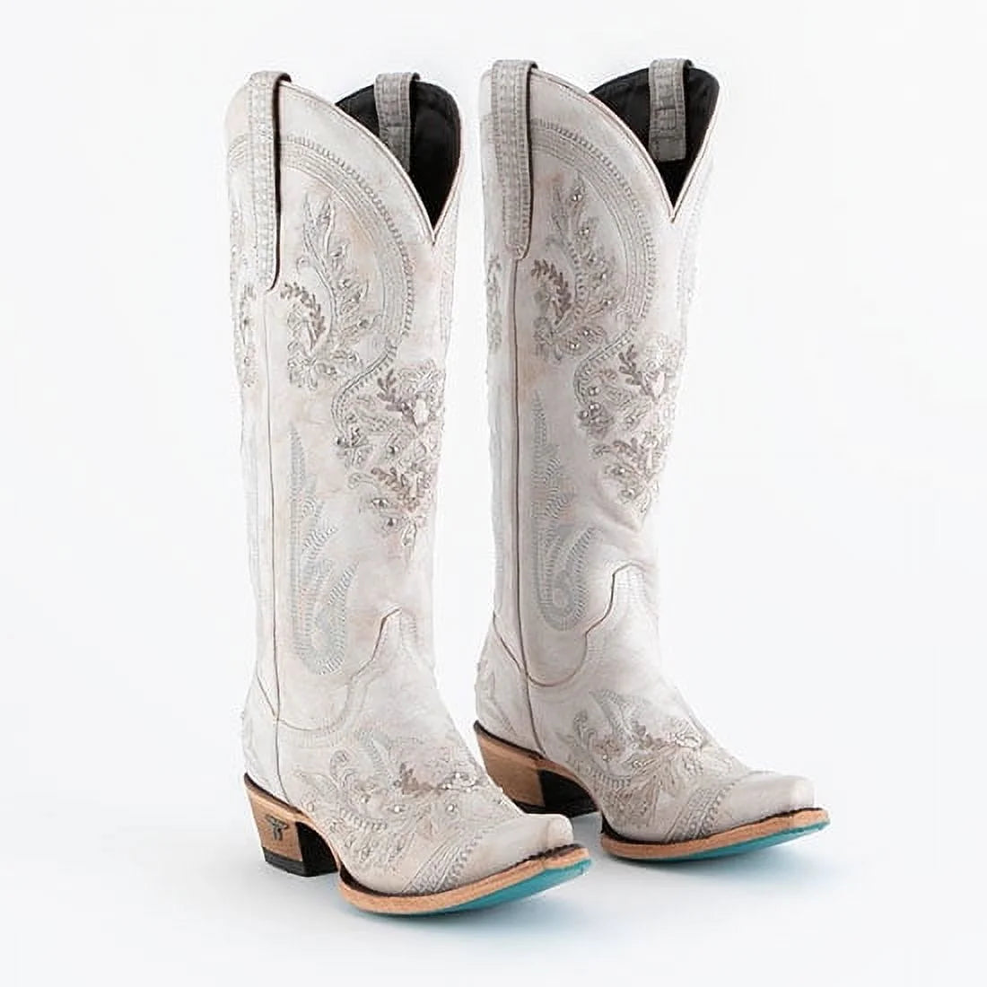 Lane Women Santorini Swarovski Crystal White Cowgirl Snip Toe Boots