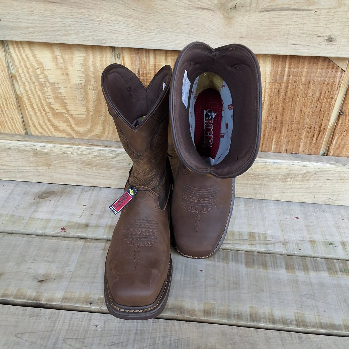 Rocky Mens Iron Skull Work Boots Composite Toe by Wild West Outfitters