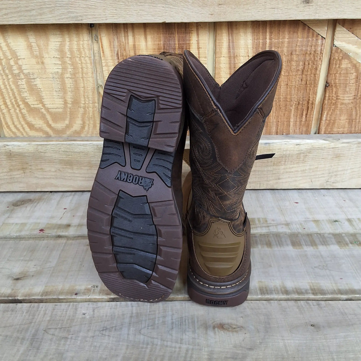 Rocky Mens Iron Skull Work Boots Composite Toe by Wild West Outfitters