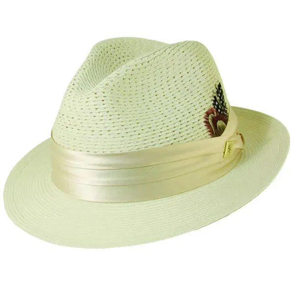 Stacy Adams Dublin- Milan Straw Fedora Hat