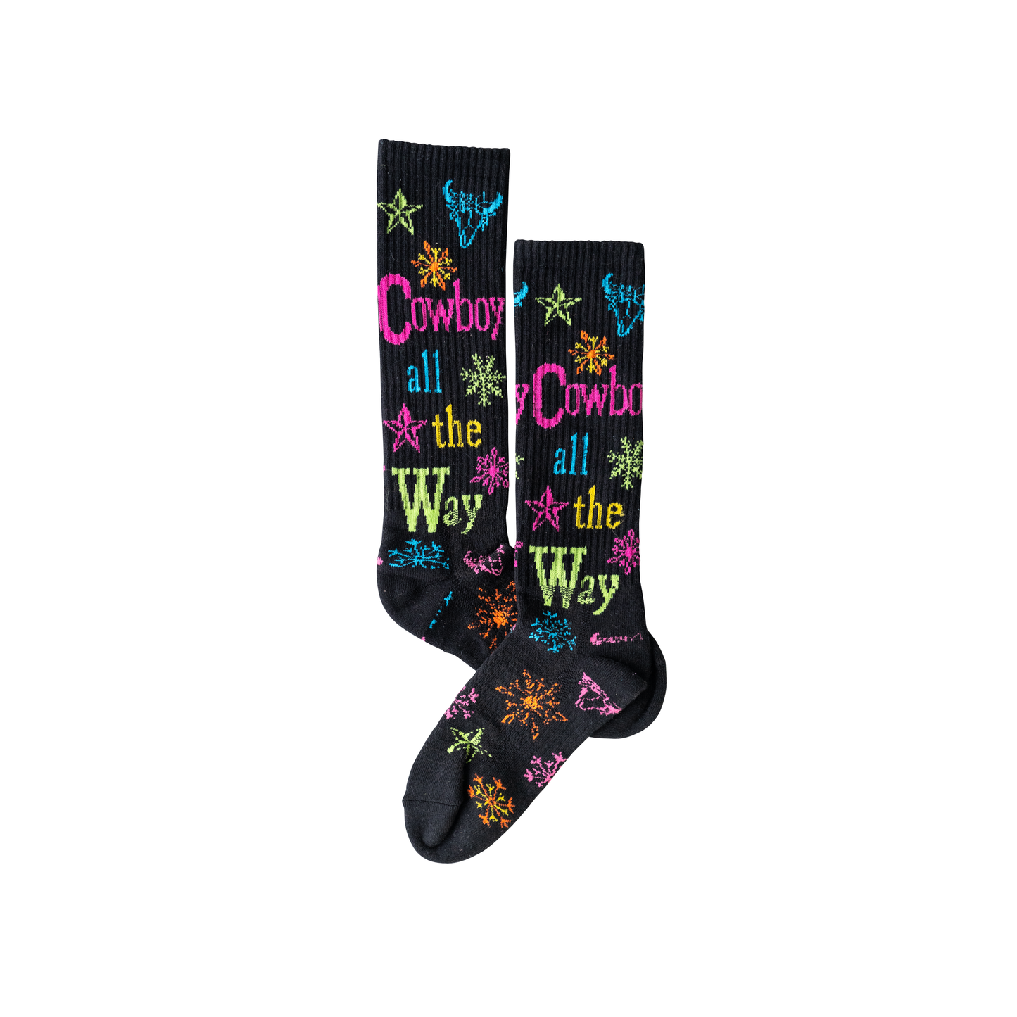 Cowboy All The Way Black Holiday Performance Boot Sock