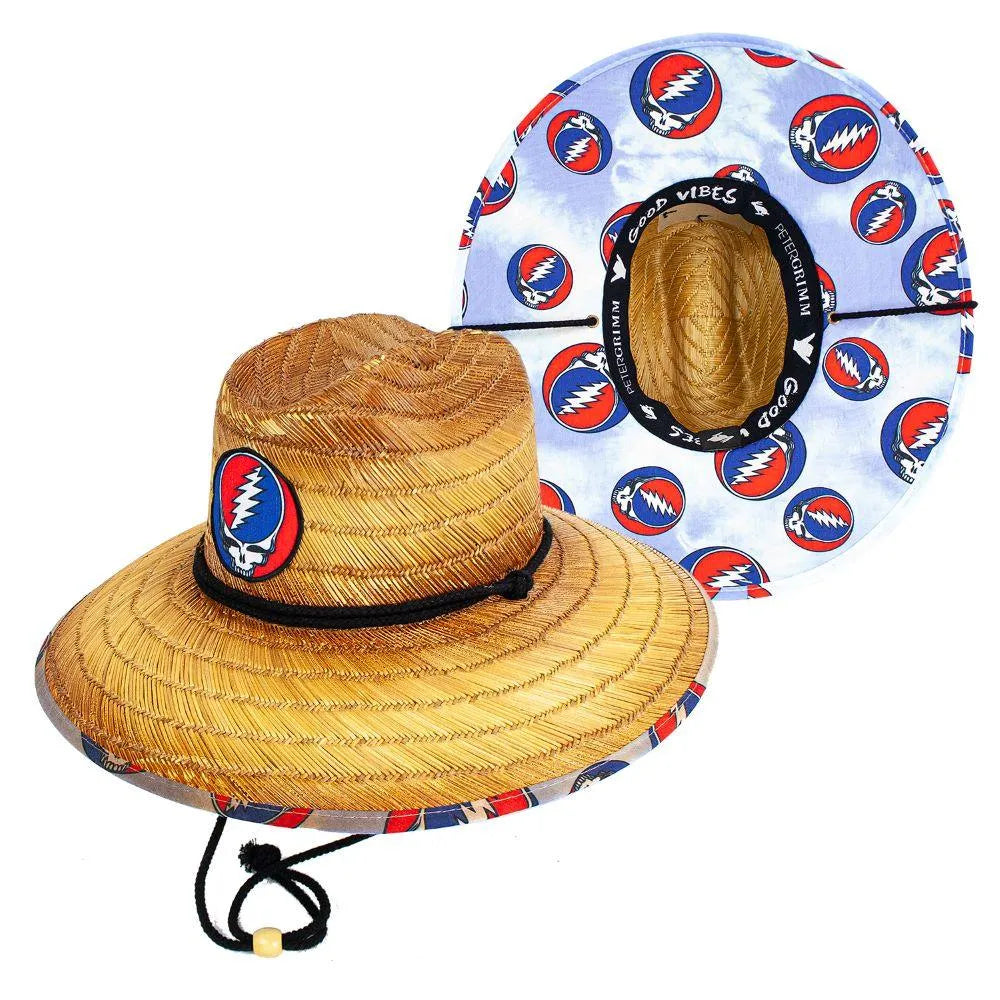 Peter Grimm Grateful Dead SYF (Steal Your Face) - Rye Straw Lifeguard Hat