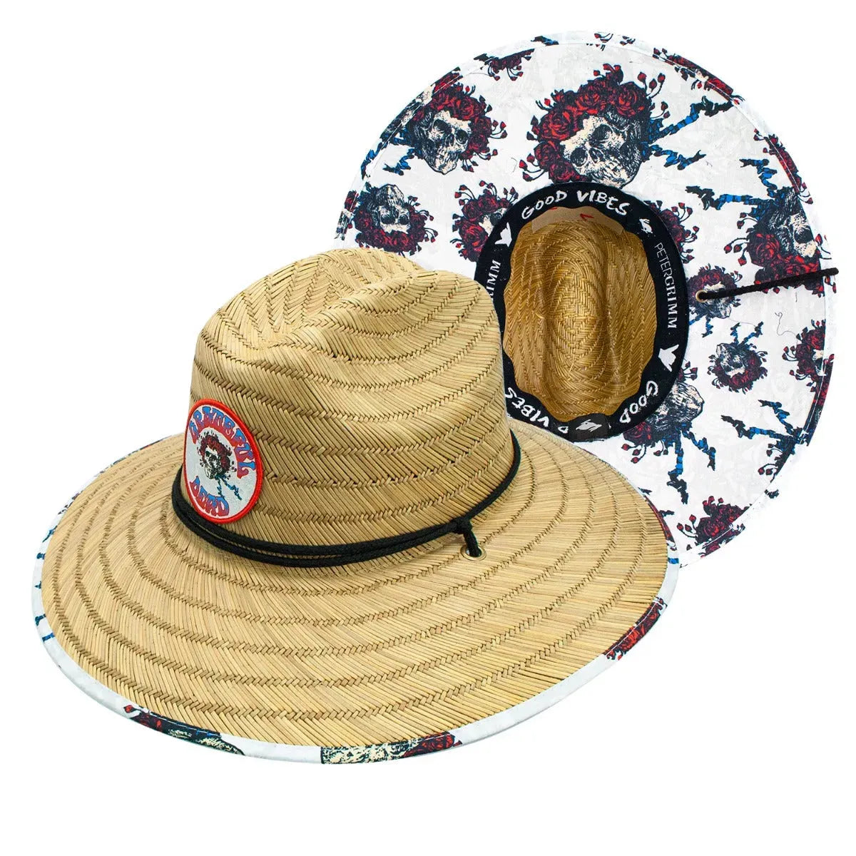 Peter Grimm Grateful Dead Skull & Roses Lifeguard - Rye Straw Lifeguard Hat