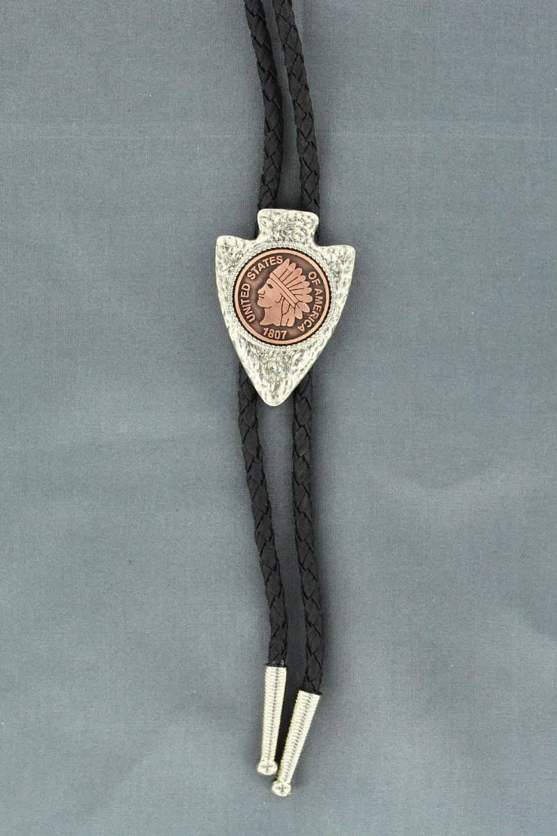 Double S Arrowhead Concho - Bolo Tie
