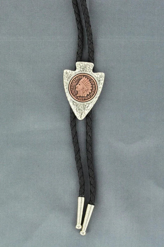 Double S Arrowhead Concho - Bolo Tie
