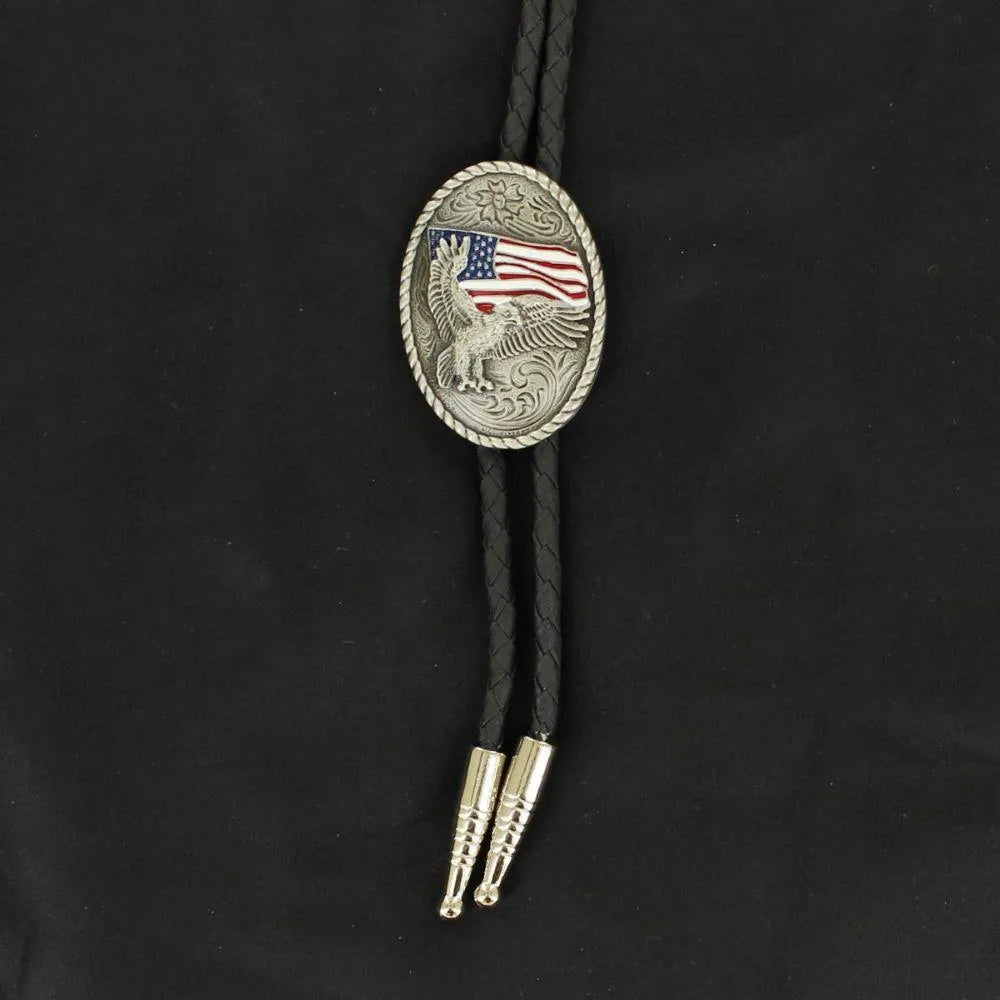 Double S Eagle USA Flag - Bolo Tie