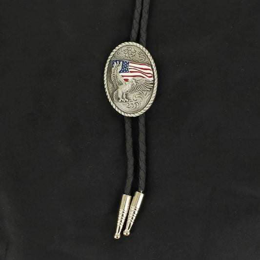Double S Eagle USA Flag - Bolo Tie