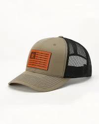 Cinch Leather Flag Patchwork Olive Green Snapback Hat for Men Women Vintage Style Adjustable Baseball Cap by Wild West Outfitters