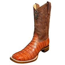 Exotic Los Altos Cognac Caiman Tail Cowboy Boots