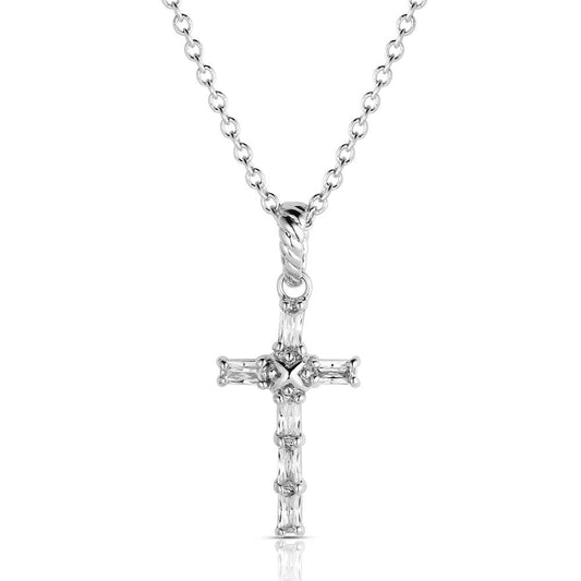 Montana Silversmiths Baguette Cross Necklace