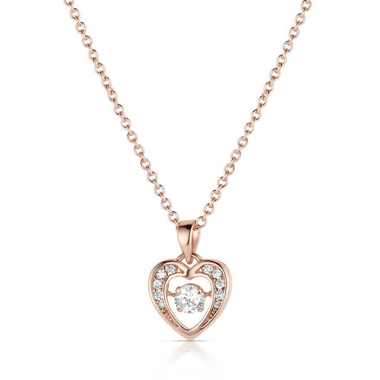 Montana Silversmiths Dancing CZ Heart Rose Necklace