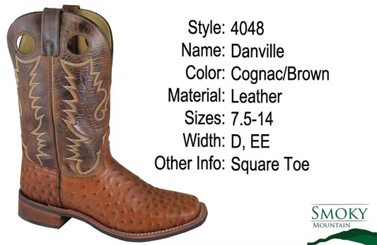 Smoky Mountain Cognac Brown Men's Cowboy Boots