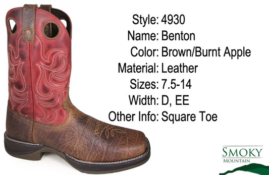 Smoky Mountain Red Benton Men's Boots