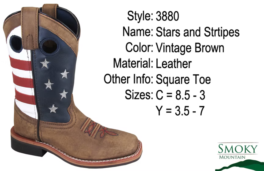 Youth Stars and Stripes Smoky Mountain Boots