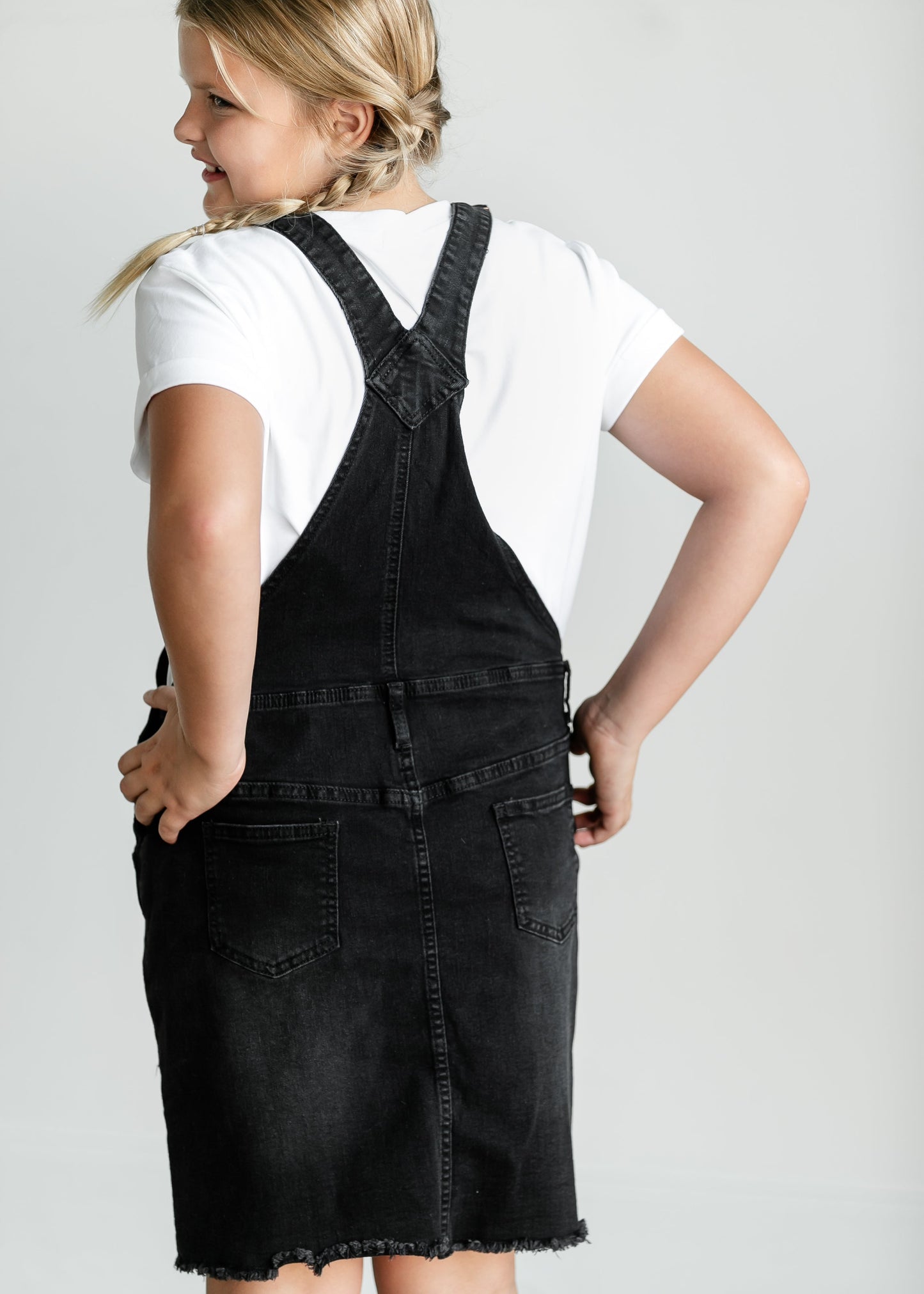 Girl's Aria Denim Overall Jumper Dress