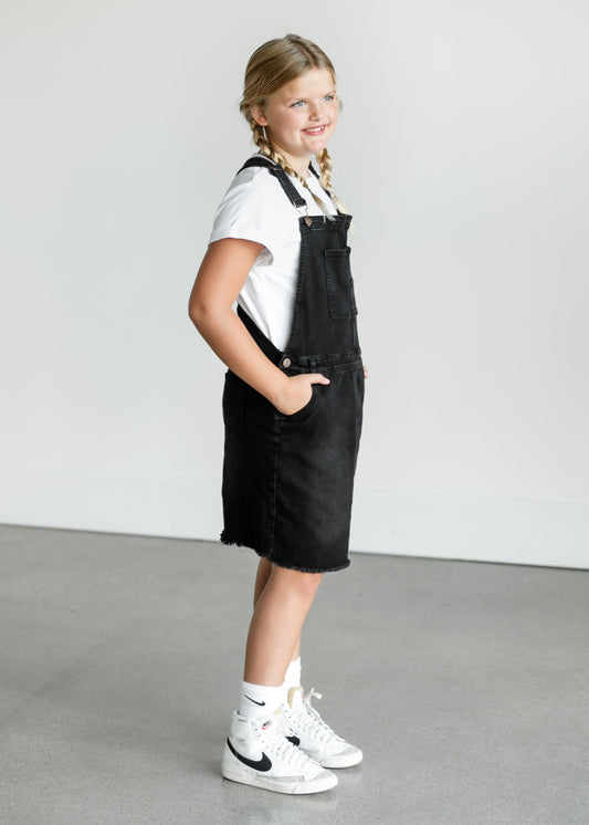 Girl's Aria Denim Overall Jumper Dress