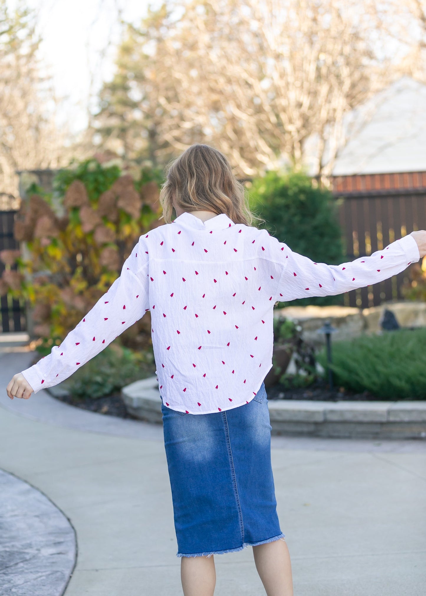 Hadley High Rise Denim Midi Skirt