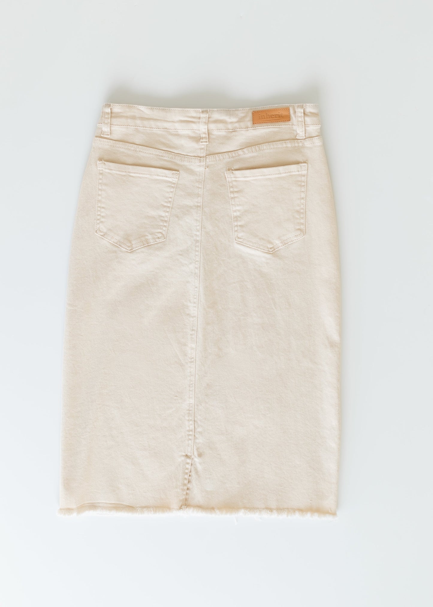 Kobe Raw Hem Denim Midi Skirt