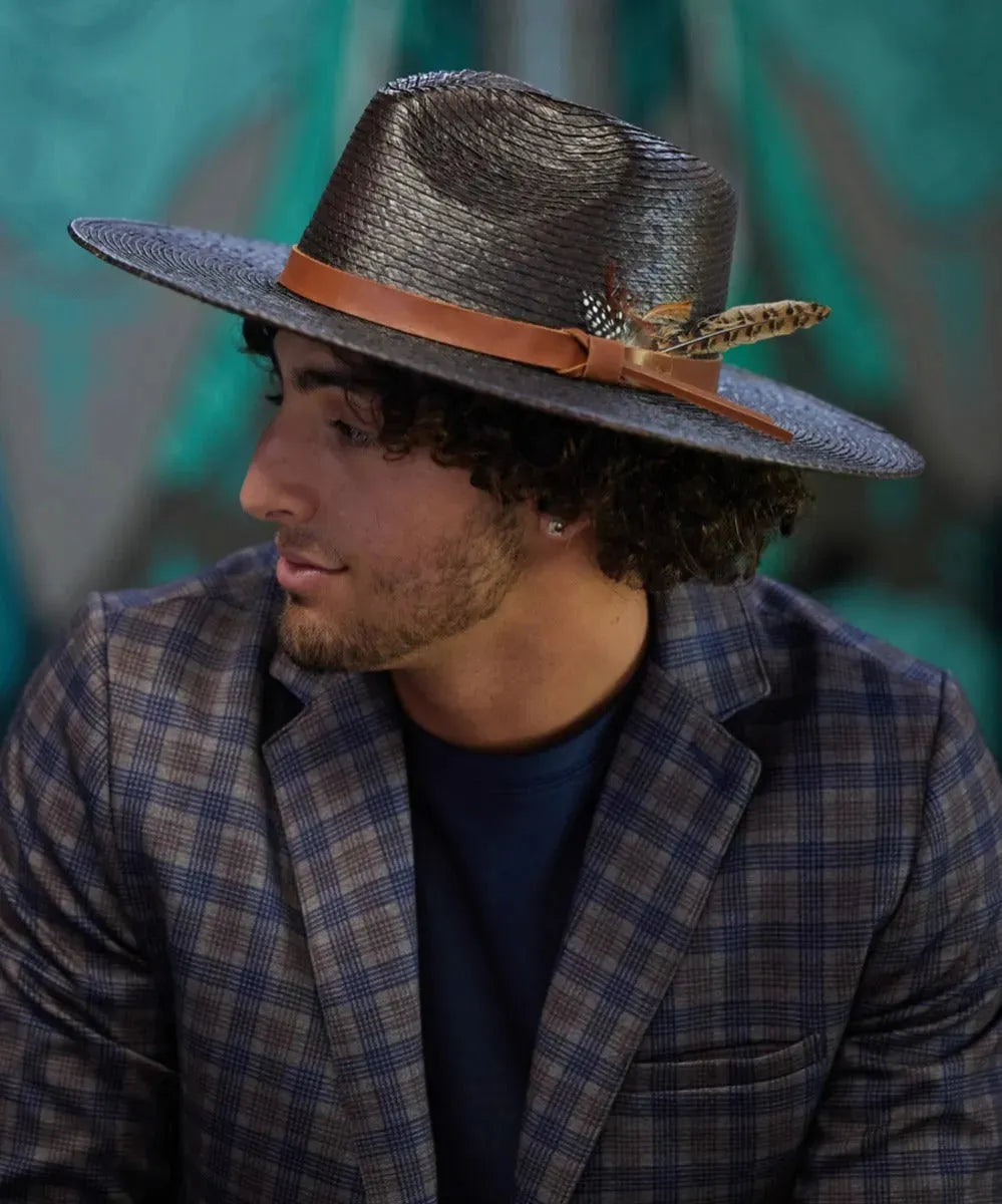 Peter Grimm Phoenix - Wide Brim Mexican Palm Straw Fedora Hat