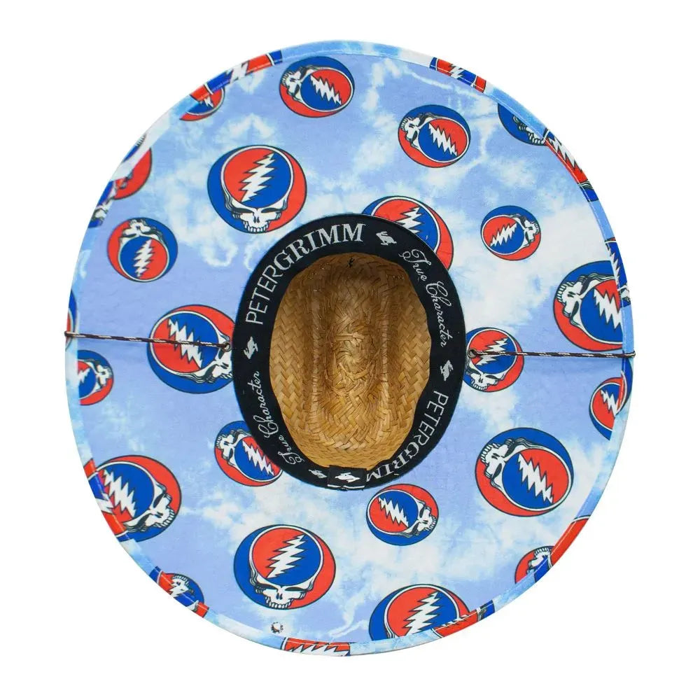Peter Grimm Grateful Dead SYF (Steal Your Face) Hasselhoff Underbrim - Straw Lifeguard Hat