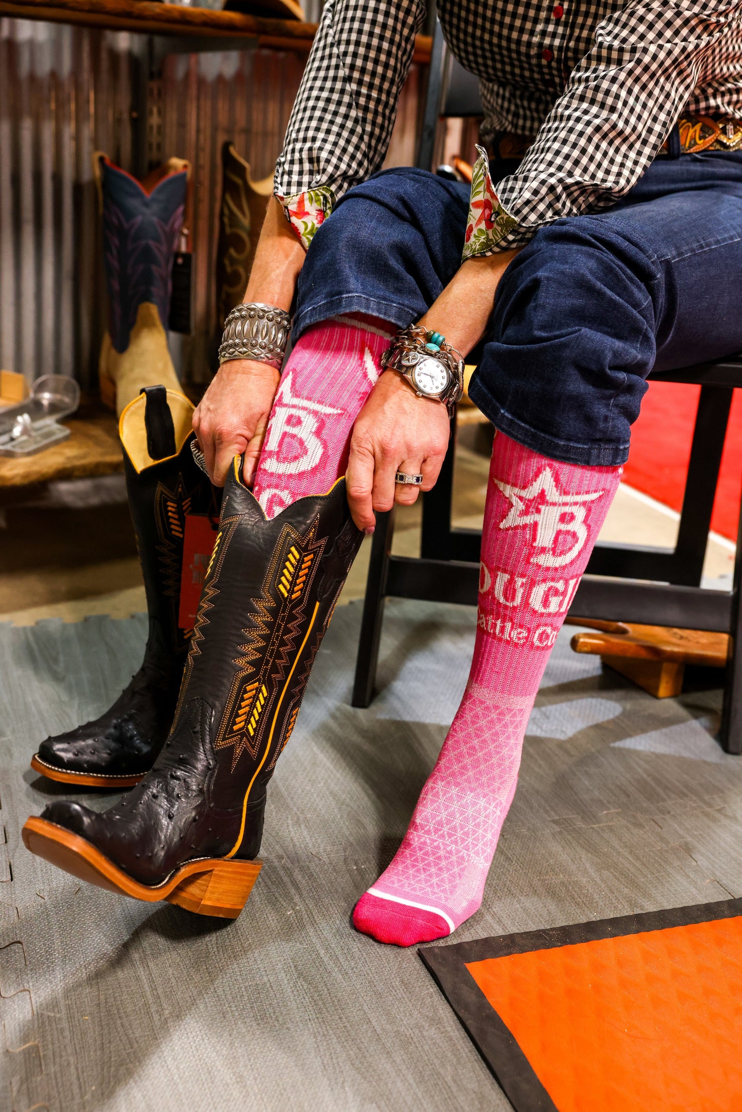 Bougie Cattle Co. Bougie Pink Heifer Performance Boot Socks