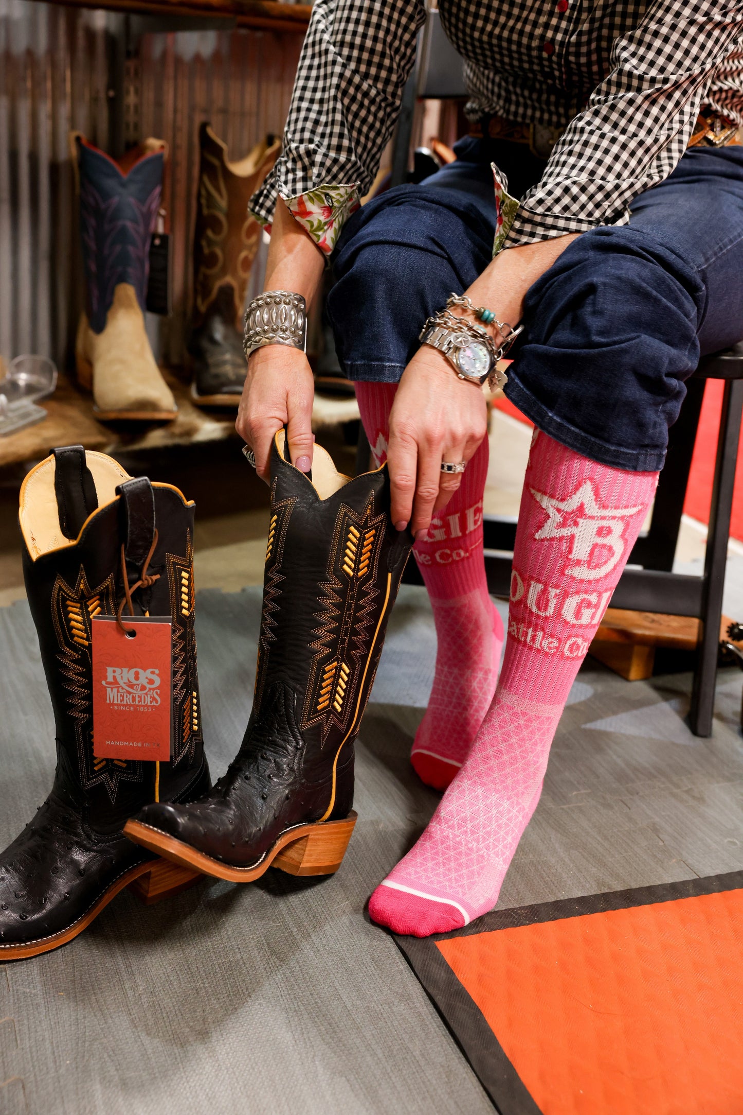 Bougie Cattle Co. Bougie Pink Heifer Performance Boot Socks